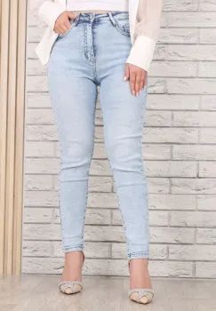 Blugi dama Boyfriend Albastri zelena imagine