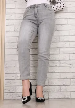 Blugi dama Mom Fit Gri Netalia imagine