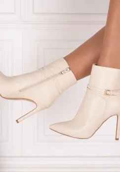 Botine dama Bej din Piele Ecologica Naisia imagine