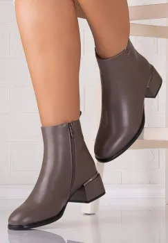 Botine Dama Gri din Piele Ecologica Empira imagine