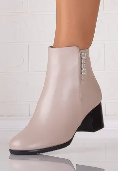 Botine Dama Imblanite Bej din Piele Ecologica Omania imagine