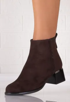 Botine Dama Imblanite Maro din Piele Ecologica Intoarsa Manila imagine