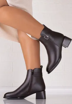 Botine Dama Imblanite Maro din Piele Ecologica Lilita imagine