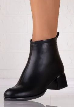 Botine Dama Imblanite Negre din Piele Ecologica Lilita imagine
