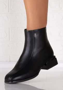 Botine Dama Imblanite Negre din Piele Ecologica Vidaria imagine