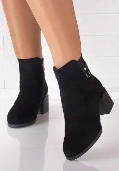 Botine Dama Negre din Piele Ecologica Intoarsa Jovesa imagine