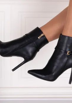 Botine dama Negre din Piele Ecologica Naisia imagine