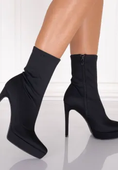 Botine dama Negre din Textil Emillya imagine