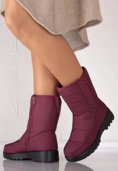 Cizme dama imblanite Bordo din fas Lorenza imagine