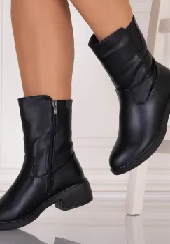 Cizme Dama Imblanite Negre din Piele Ecologica Arelva imagine