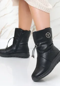 Cizme Dama Imblanite Negre din Piele Ecologica Eranda imagine