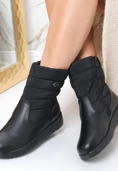 Cizme Dama Imblanite Negre din Piele Ecologica Rasmia imagine