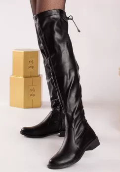 Cizme dama piele ecologica negre filippa imagine