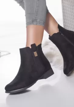 Ghete casual dilarya piele ecologica intoarsa usor imblanita negru imagine