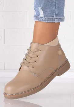 Ghete dama Bej din Piele Naturala Morana imagine