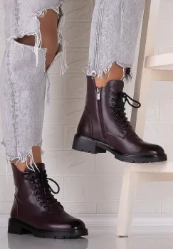 Ghete dama Bordo din Piele Ecologica Carlota imagine
