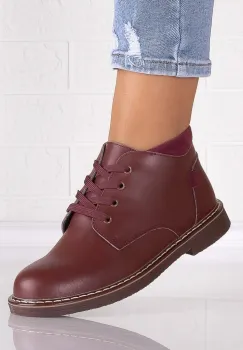 Ghete dama Bordo din Piele Naturala Morana imagine