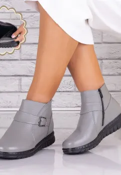 Ghete dama Gri din Piele Naturala Edenia imagine
