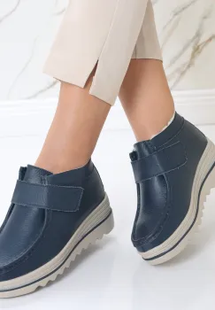Ghete dama Imblanite Bluemarin din Piele Naturala Dasimin imagine