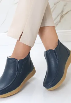 Ghete dama Imblanite Bluemarin din Piele Naturala Dasina imagine