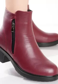 Ghete Dama Imblanite Bordo din Piele Ecologica Marvela imagine