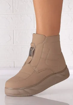 Ghete Dama Imblanite Khaki din Piele Ecologica Velaria imagine