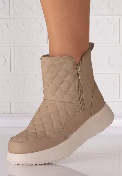 Ghete Dama Imblanite Khaki din Piele Ecologica Xelina imagine