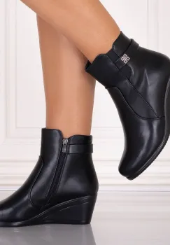 Ghete Dama Imblanite Negre din Piele Ecologica Adavna imagine