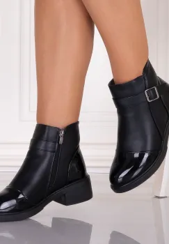 Ghete Dama Imblanite Negre din Piele Ecologica Eanava imagine