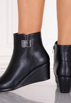 Ghete Dama Imblanite Negre din Piele Ecologica Madisya imagine