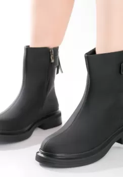 Ghete Dama Imblanite Negre din Piele Ecologica Malina imagine