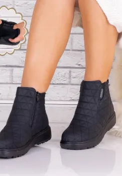 Ghete dama Imblanite Negre din Piele Ecologica Shirly imagine