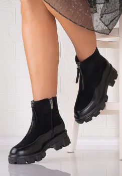Ghete dama Negre din Piele Ecologica Intoarsa Arelin imagine
