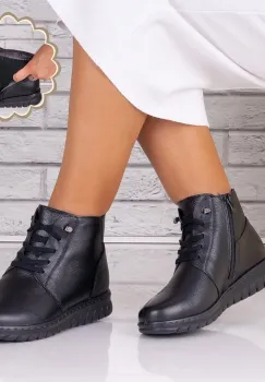 Ghete dama Negre din Piele Naturala Jenny imagine