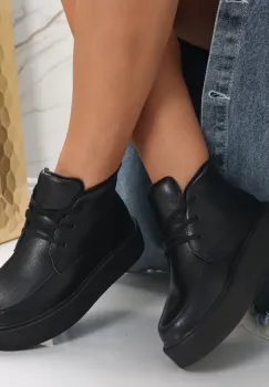 Ghete dama Negre din Piele Naturala Risna imagine