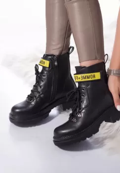 Ghete dama piele ecologica captusita ashlynn negru imagine