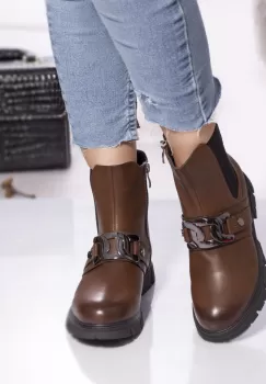 Ghete dama piele ecologica captusita jordan camel imagine