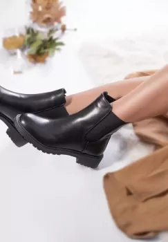 Ghete dama piele ecologica captusite sabina negru imagine