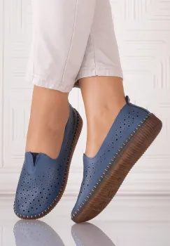 Pantofi casual Albastrii dama din Piele Ecologica Belvina imagine