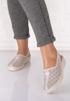 Pantofi casual Bej dama din Piele Ecologica Adnana imagine