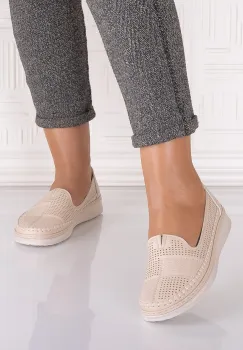 Pantofi casual Bej dama din Piele Ecologica Arsene imagine