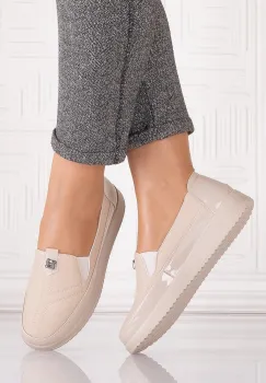 Pantofi casual Bej dama din Piele Ecologica Assia imagine