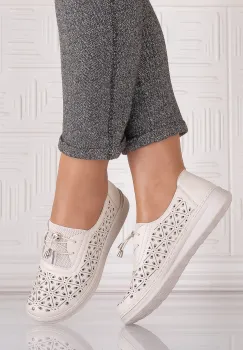 Pantofi casual Bej dama din Piele Ecologica Aurasta imagine