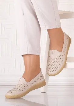 Pantofi casual Bej dama din Piele Ecologica Belvina imagine