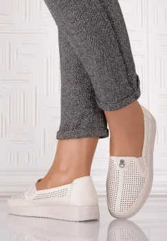 Pantofi casual Bej dama din Piele Ecologica Romason imagine