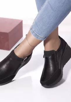 Pantofi casual brook piele naturala negru imagine