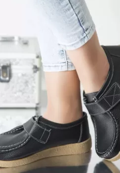 Pantofi casual chloly negru piele naturala imagine