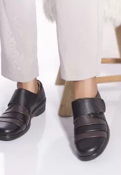 Pantofi casual cleo piele ecologica negru imagine