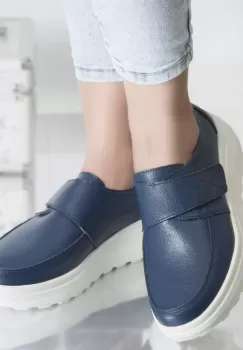 Pantofi casual demi navy piele naturala imagine
