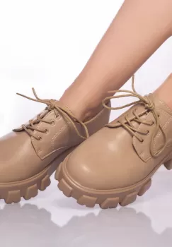 Pantofi casual elaine piele ecologica bej imagine